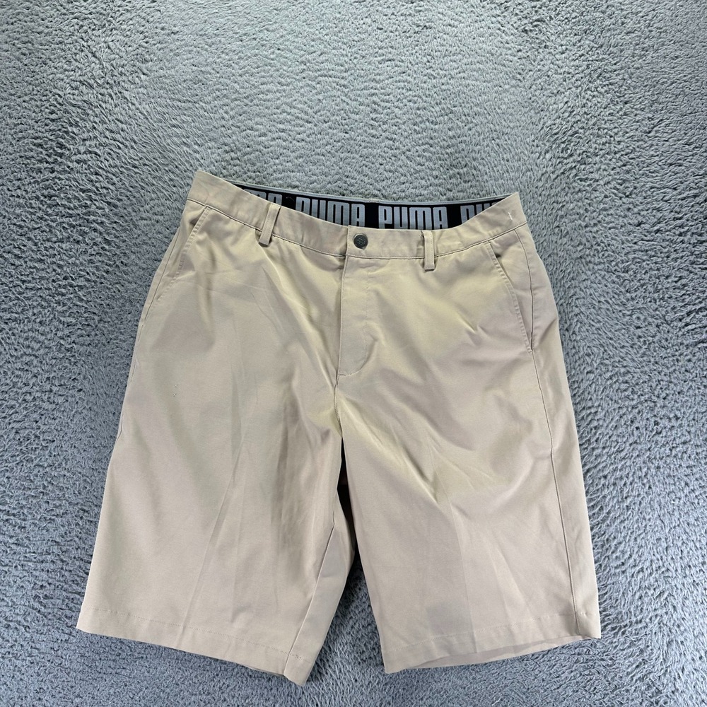 Puma Shorts Men's 36 Beige Golf Summer Travel Sports Performance Activewear